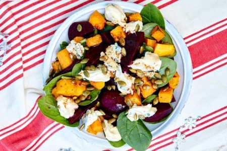 Pumpkin and beetroot salad